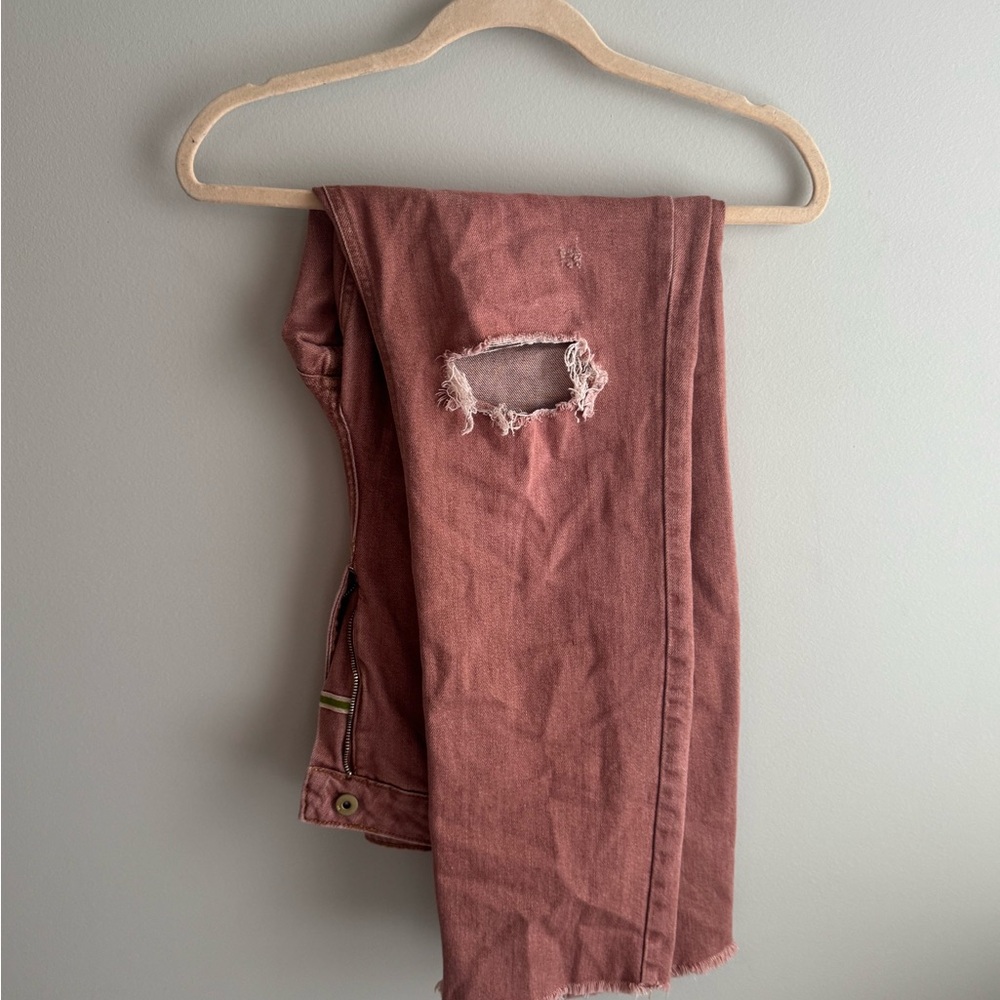 Pilcro Dusty Pink Distressed Ankle Jeans - TALL